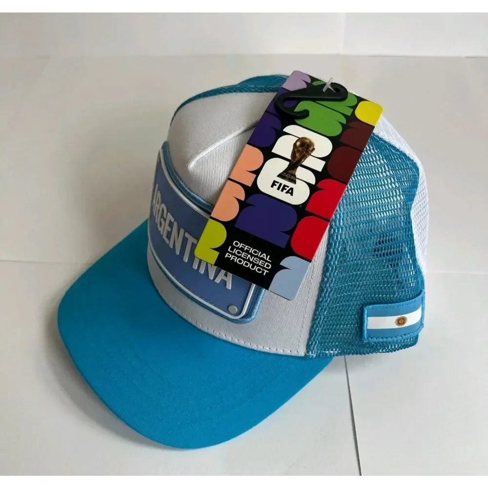 Official FIFA World Cup 2026 Argentina Trucker Hat Snapback Cap NWT Messi Team
